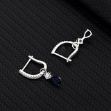 S925 Silver Drop Sapphire Earrings, Minimalist Anti-Allergy