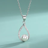 S925 Sterling Silver Drop-Shaped Earrings Necklace Set