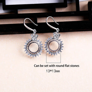 S925 Sterling Silver Ear Holder 13*13mm Earring Empty Holder Silver Ornament