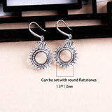 S925 Sterling Silver Ear Holder 13*13mm Earring Empty Holder Silver Ornament