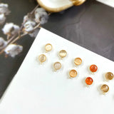 S925 Silver Opal Ear Pin Set Vintage Texture DIY Earring Material