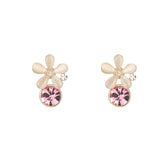 S925 Flower Opal Earrings Exaggerated Boho Ear Studs for Women