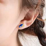 S925 Sterling Silver Gold-plated Cloisonne Butterfly Ear Studs