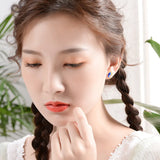 S925 Sterling Silver Gold-plated Cloisonne Butterfly Ear Studs