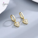 S925 Silver 18K Animal Circle Hoop Earrings Wedding Jewelry