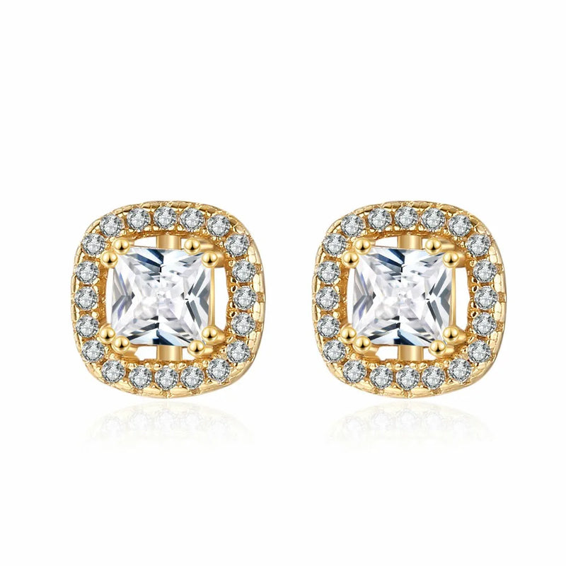 S925 Sterling Silver 4mm Zircon Stud Earrings for Women