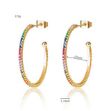 Sterling Silver Colorful Zircon Large Stud Earrings