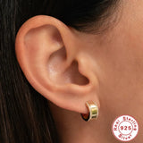 S925 Sterling Silver Double-row Zircon Hoop Earring