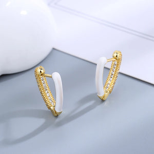 S925 Silver Rhinestone Wheat Hoop Earrings High-end Jewelry Gift