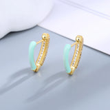 S925 Silver Rhinestone Wheat Hoop Earrings High-end Jewelry Gift