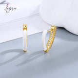 S925 Silver Rhinestone Wheat Hoop Earrings High-end Jewelry Gift