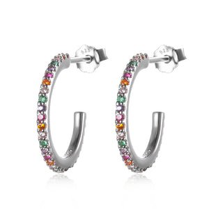 Big Circle Hoop Earrings 925 Sterling Silver Birthday Jewelry Gift