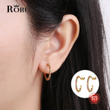 Big Circle Hoop Earrings 925 Sterling Silver Birthday Jewelry Gift