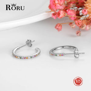 S925 Sterling Silver Small Circle Hoop Earrings for Women Birthday Noble Jewelry