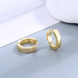 S925 Sterling Silver Zircon Hoop Earrings for Women