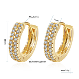 S925 Sterling Silver Zircon Hoop Earrings for Women