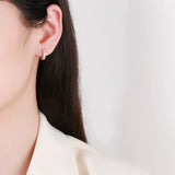 S925 Sterling Silver Zircon Hoop Earrings for Women