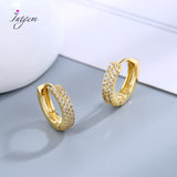 S925 Sterling Silver Zircon Hoop Earrings for Women