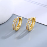 S925 Sterling Silver Zircon Hoop Earrings for Women
