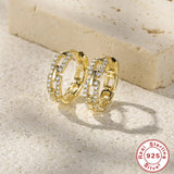 S925 Hip-hop Hoop Earring with Zircon for Women