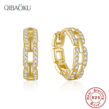 S925 Hip-hop Hoop Earring with Zircon for Women