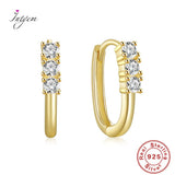 S925 Oval Zircon Earring Square Ear Buckle