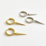 S925 Silver Zircon Triangle Tassel Ear Bone Ear Buckle Geometric Earring