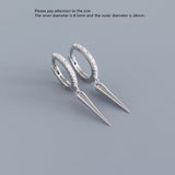 S925 Silver Zircon Triangle Tassel Ear Bone Ear Buckle Geometric Earring