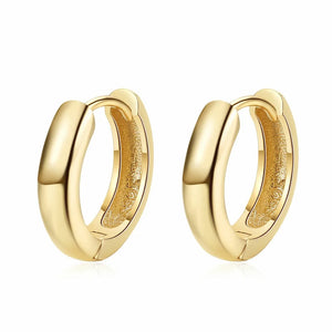 925 Silver Round Hoop Earrings Circle Ear Jewelry for Women