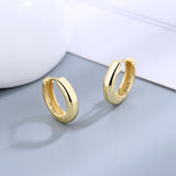 925 Silver Round Hoop Earrings Circle Ear Jewelry for Women