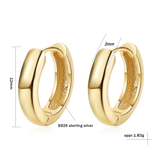 925 Silver Round Hoop Earrings Circle Ear Jewelry for Women