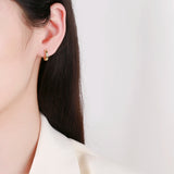 925 Silver Round Hoop Earrings Circle Ear Jewelry for Women