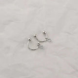 S925 Sterling Silver Zircon Half Circle Hook Earring