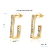 Sterling Silver Zircon Hoop Earrings