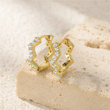 Wave Hoop Earring Zircon Single-row S925 Sterling Silver for Women