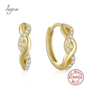 S925 Zircon Hoop Earrings Cross Women Fine Jewelry