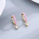 925 Silver Earrings18K Hoop Heart Wedding Jewelry