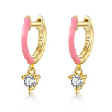 925 Silver Earrings18K Hoop Heart Wedding Jewelry