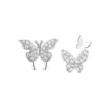 Sterling Silver Butterfly Zircon Stud Earrings for Women Wedding