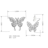 Sterling Silver Butterfly Zircon Stud Earrings for Women Wedding