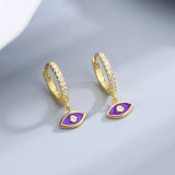 925 Silver 18K Circle Hoop Earrings Eye Shape for Women Wedding Jewelry