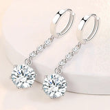 S925 Silver Earrings 45MM Zircon Tassel Earrings Christmas Jewelry