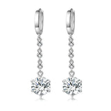 S925 Silver Earrings 45MM Zircon Tassel Earrings Christmas Jewelry