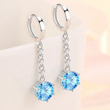 S925 Silver Earrings 45MM Zircon Tassel Earrings Christmas Jewelry