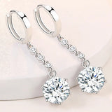 S925 Silver Earrings 45MM Zircon Tassel Earrings Christmas Jewelry