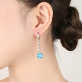 S925 Silver Earrings 45MM Zircon Tassel Earrings Christmas Jewelry
