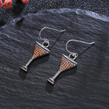 S925 Redwine Cup Zircon Drop Earrings for Women