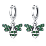 S925 Sterling Silver Drop Earrings Animals Zircon Party Jewelry