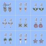 S925 Sterling Silver Drop Earrings Animals Zircon Party Jewelry