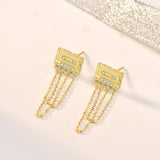 Sterling Silver Tassel Earrings Platinum Finish